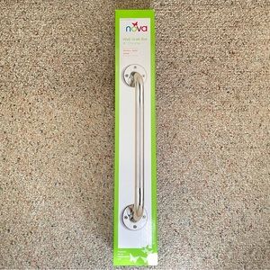 Nova Ortho Med Wall Mounted Grab Bar 16" Chrome Heavy Duty Steel.